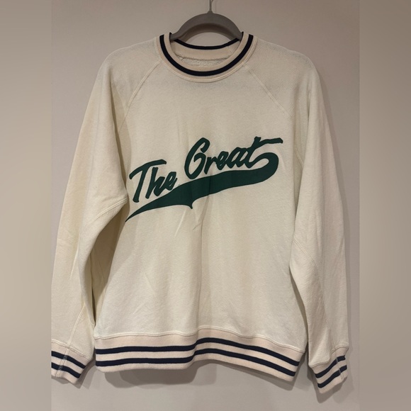 New THE GREAT The Varsity College Cotton Sweatshirt - Picture 4 of 8